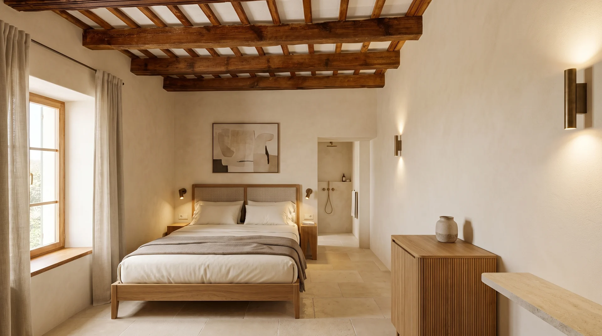 Andalusian guest room: proposed renovation, AI-generated concept